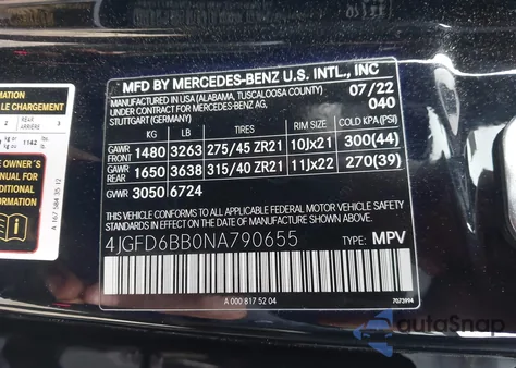 2022 Mercedes-Benz Amg Gle 53 Coupe 4Matic z USA, uszkodzony, nr VIN 4JGFD6BB0NA790655